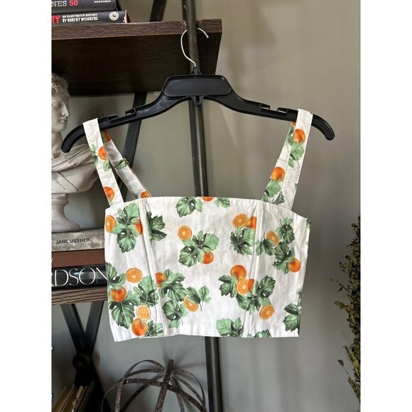 WeWoreWhat Straight Neck Corset Crop Top Orange Womens Size XS - Picture 3 of 7